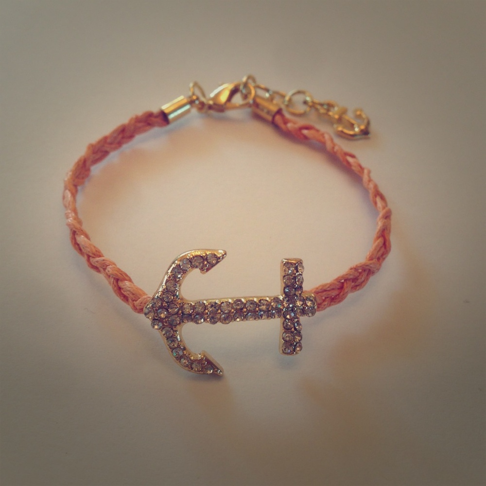 Coral‎ Anchor Bracelet